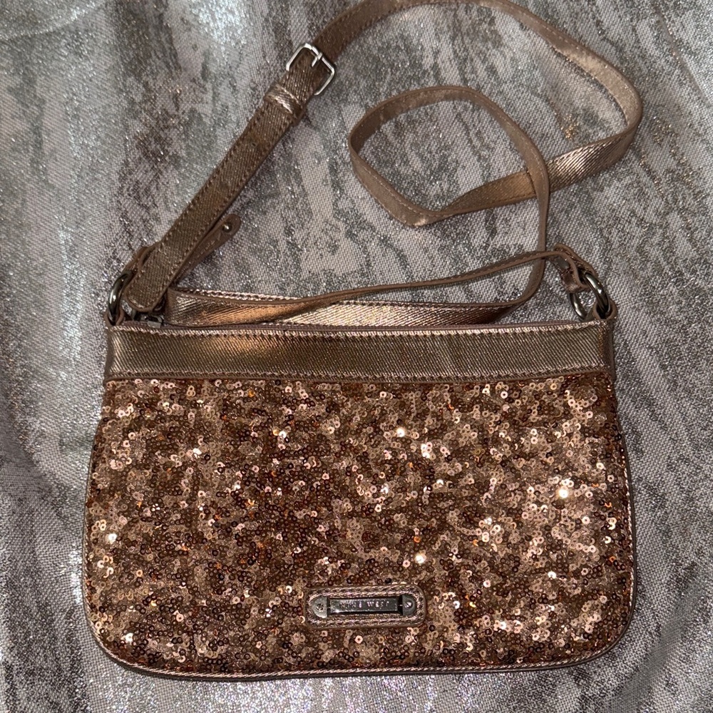 Nine West Sequin Crossbody Bag - Rose Gold